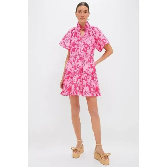 HYACINTH HOUSE Pink Textured Floral Thea Mini Dress Size XL NWT - Picture 4 of 8